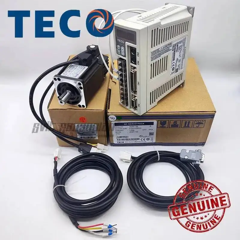 TECO 400W Servo Motor JSMA-PUC04ABA And Servo Drive JSDEP-15A JSDEP-15A-BD with Original 3 Meter Encoder and Power Cable