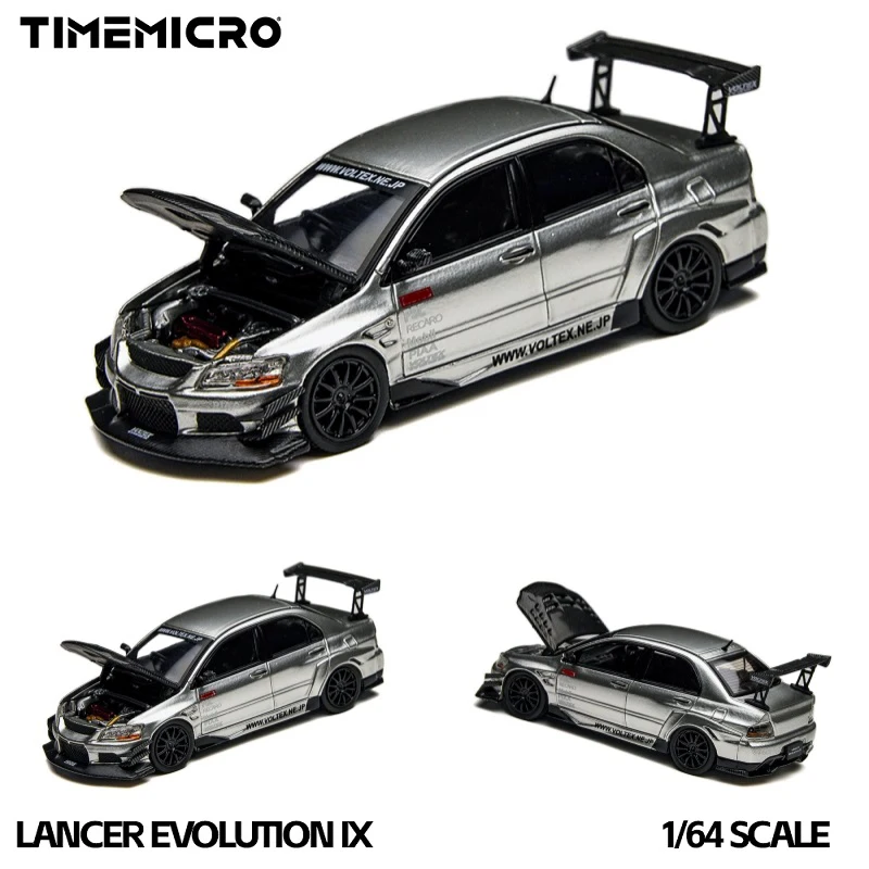 

[PreSale] Time Micro 1:64 Lancer EVO IV Silver w/Carbon Diecast Model Car
