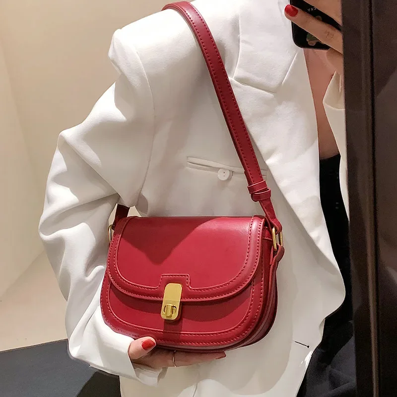 2024 New Trendy Fashion Shoulder Armpit Bag Retro Texture Women\'s Bag Casual Versatile Messenger Small Square Bag