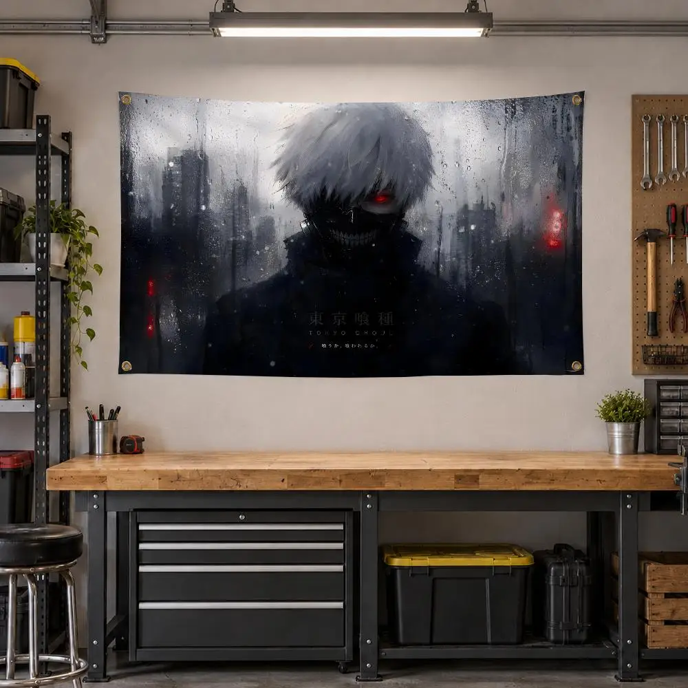 Anime Tokyo Ghoul Horror Flags Personalized Banner Flag Room Dorm Camping Picnic Garage Bar Outdoor Wall Decor