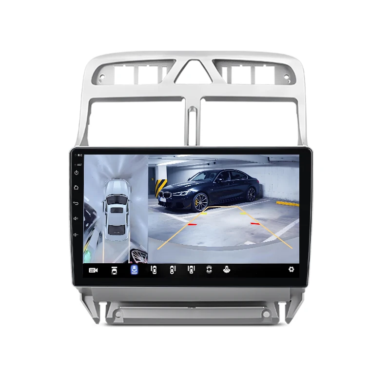Junsun 360 °   Panoramakamera 8-Kern-Autoradio für Peugeot 307 307CC 307SW 2002-2013 Kabelloses CarPlay Android Auto GPS Navi 2 Din
