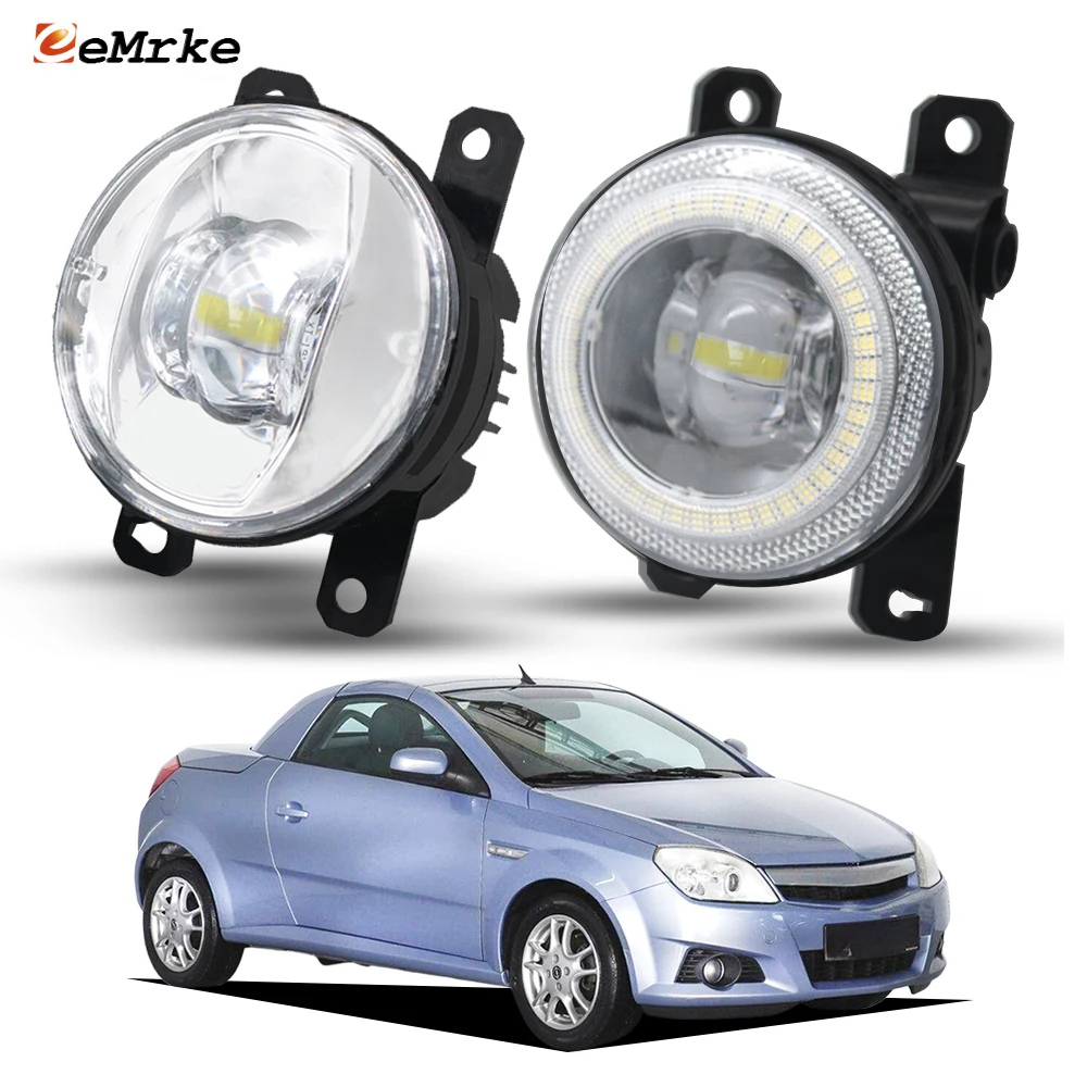

For Opel Vauxhall Tigra TwinTop B for Holden Tigra XC 2004-2009 LED Fog Lights Lens Angel Eyes Exterior Fog Lamp Accessories