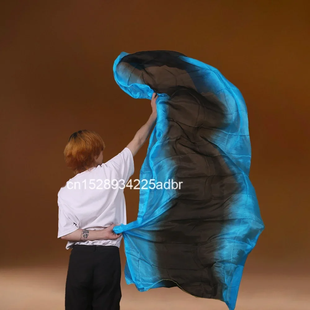 Voiles de danse du ventre en soie, châles teints à la main, écharpe pour femmes, Costumes, accessoires personnalisés, 100% vraie soie