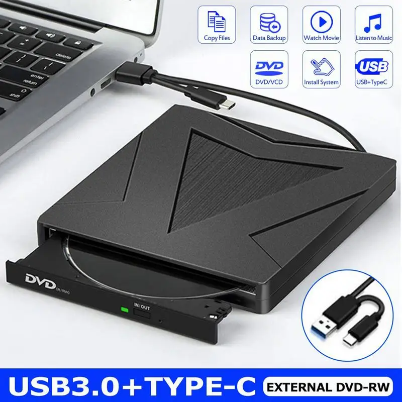 

Внешний DVD-накопитель USB 3.0 Type-C с двумя интерфейсами