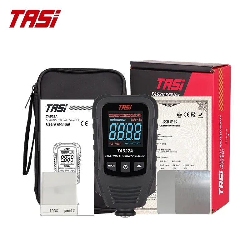 

Coating Thickness Gauge Fe NFe Car Coating Measuring Car Paint Film Thickness Tester Automotive Paint Meter TASI TA522A