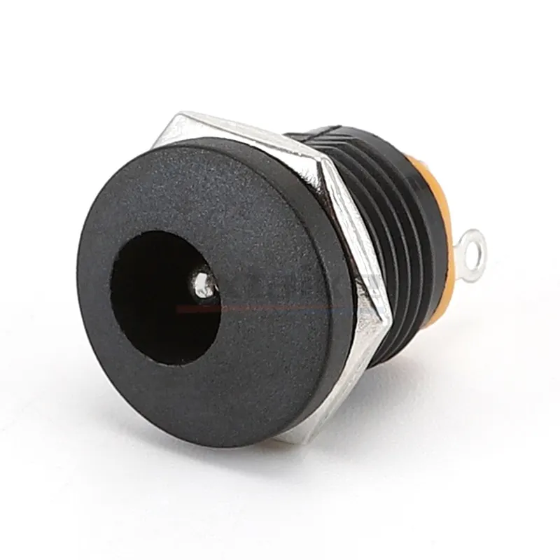 10 Sets DC-022 5.5*2.1mm DC Power Female Socket Connector Panel Mounting DC022 5.5 x 2.1mm White Black With Waterproof Cap 3Pin