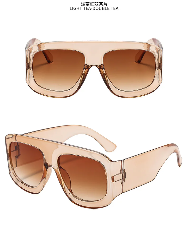Neue Vintage Große Quadratische Sonnenbrille für Damen und Herren Rechteckige Sonnenbrillen Weibliche Brillen Sonnenbrillen für Männer und Frauen – Detail 9