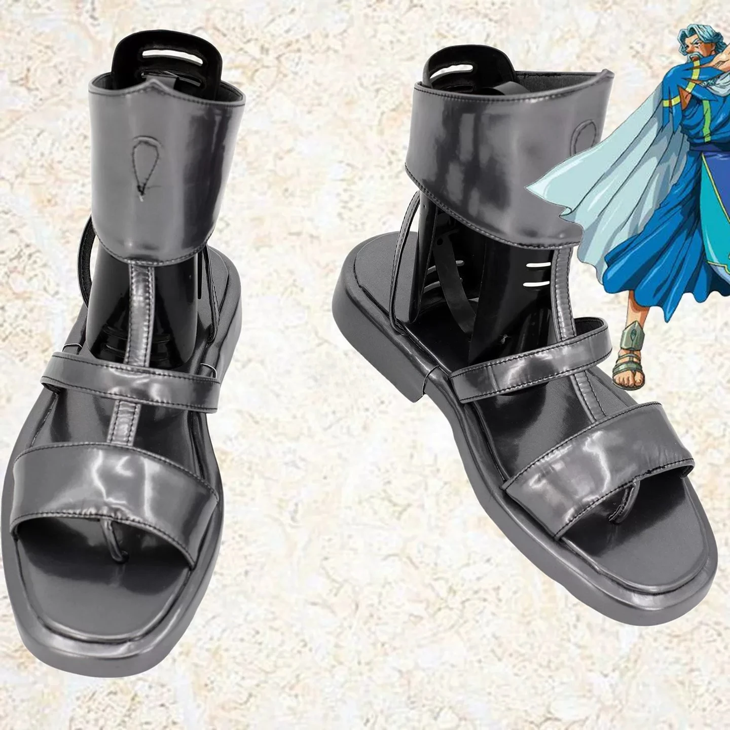 Anime Olympus Guardia Poseidon Custom Made Cosplay Shoes Boots Halloween Props