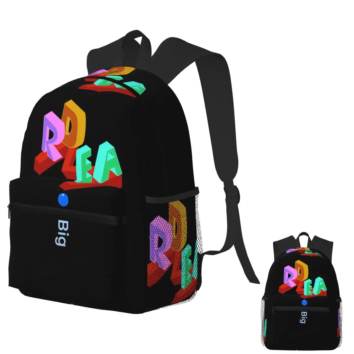 

Big Idea Hypnotic 3D Typography Concept Student Backpack School Bag Hiking Travel Daypack for Men Women Bookbag Shoulder Bags