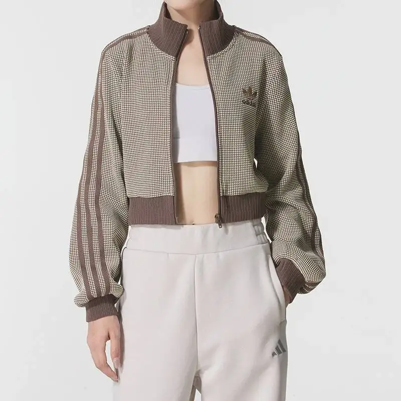 Adidas (Adidas) Women's Fashionable Sportswear Clover Comfortable Stand-Up Collar Short Jacket Kc2645