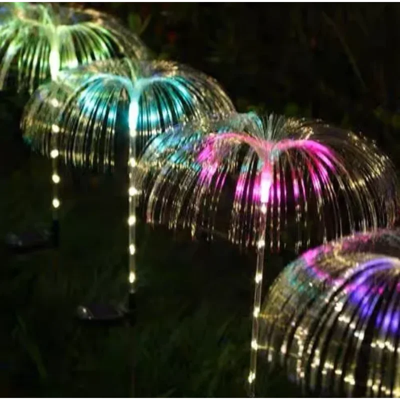 Solar Flowers Lamp Christmas Lights Outdoor Waterproof Pathway Lawn Wedding Party Jellyfish Yard Garden Walkway Patio Decor