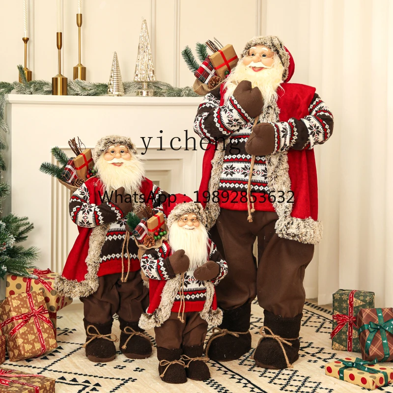 B1   Christmas Ornaments Santa Ornaments Large Christmas Tree Under Window Mall
