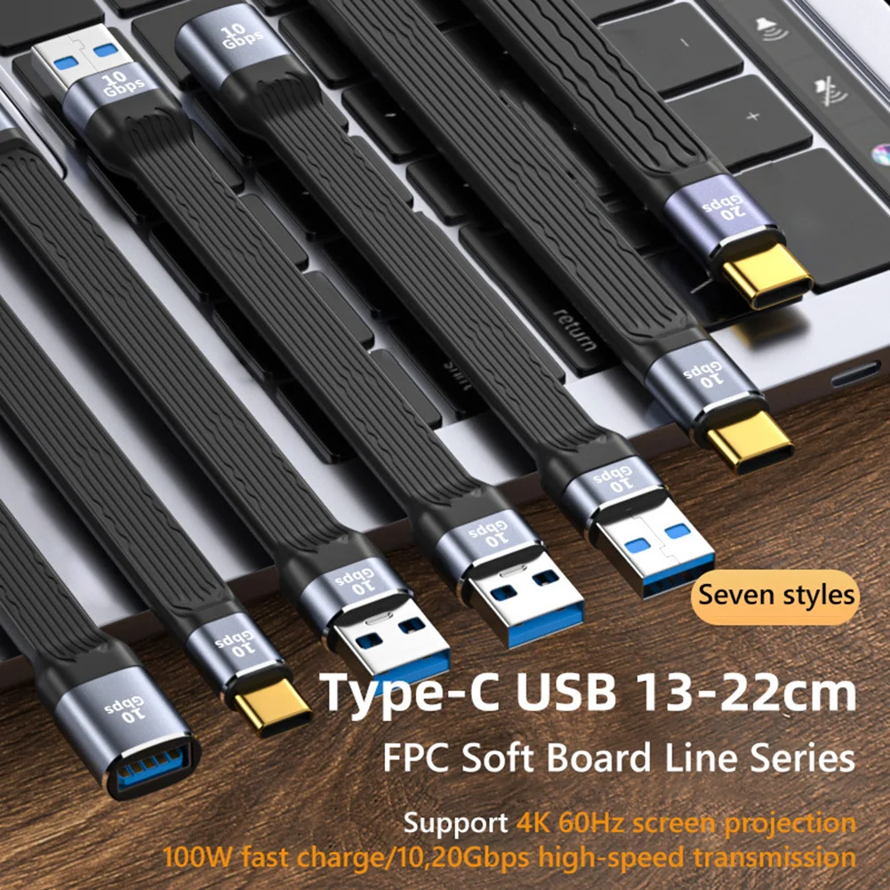 USB 4,0 Gen3 40Gbps  3 Daten Kabel PD 10/20Gbps 100W 5A Schnelle Lade zu Typ C Kabel 4K @ 60Hz Kabel USB Tipo C Kabel 13/22cm