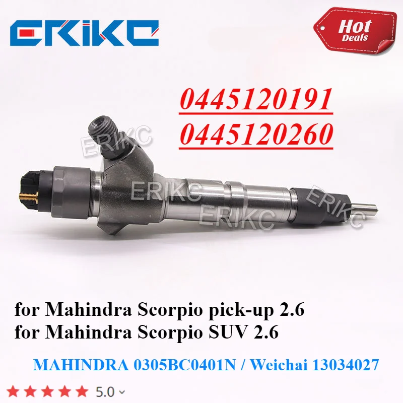 

0445120191 Common Rail Injector 0445120260 Diesel Fuel Inyectores Assy 044 5120 191 For MAHINDRA 0305BC0401N weichai 13034027