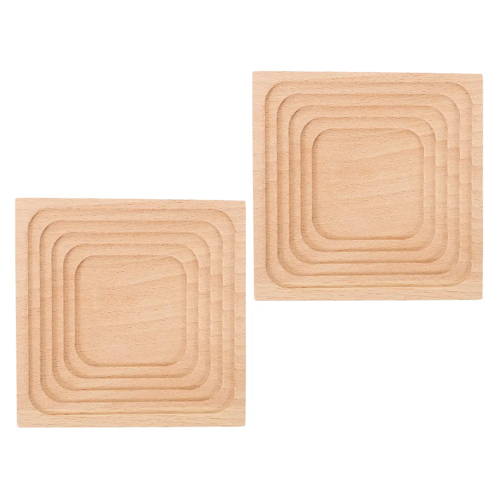 2 قطعة صينية تقديم من الخشب الطبيعي مصقولة يدويًا بتصميم ياباني طبق طعام للإفطار وطاولة القهوة وجبة خفيفة وعرض الجبن والكعك