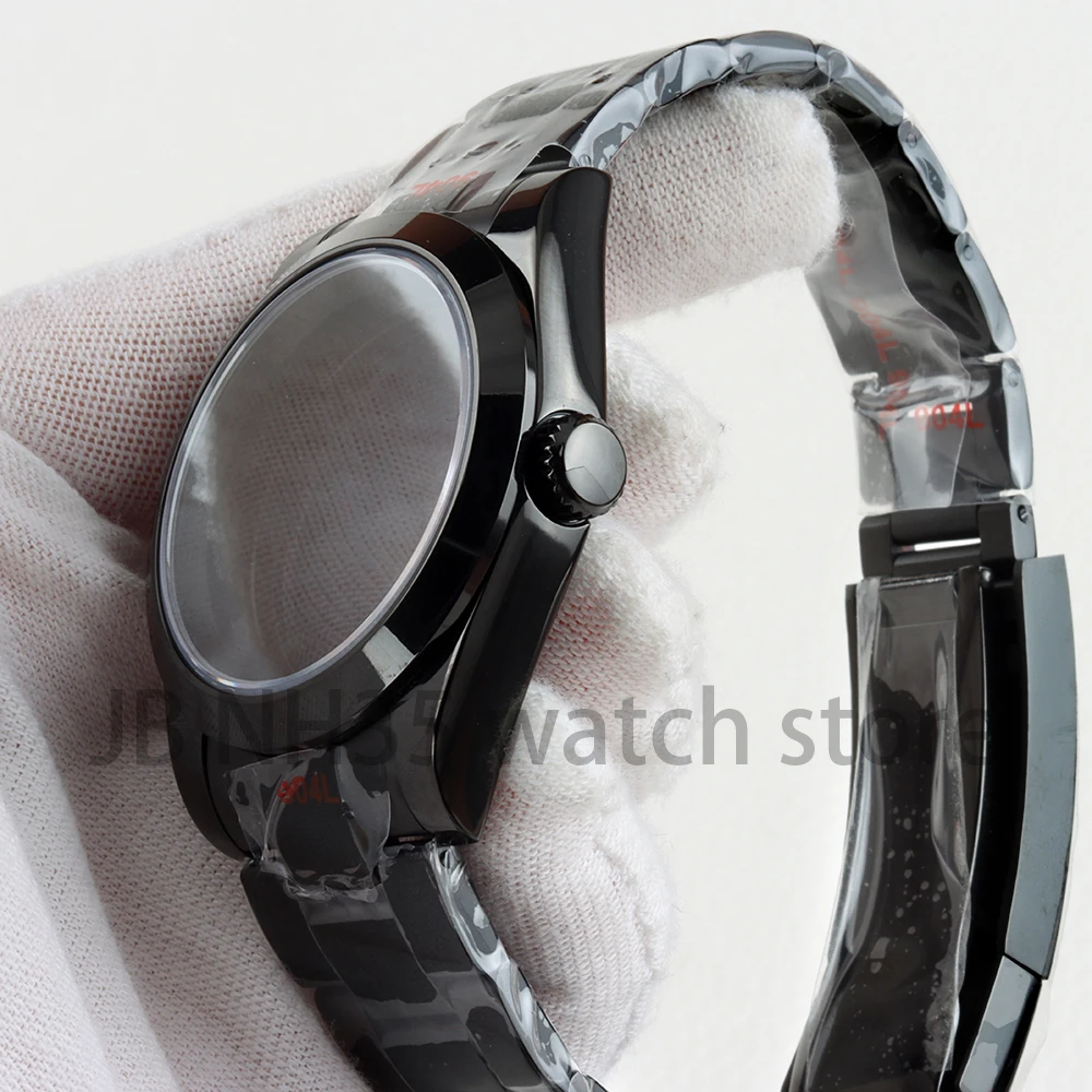 Black 36/39mm Watch Case 20mm Oyster Brushed Strap Solid 316L Stainless Steel for Datejust NH35 NH36 Movement 28.5mm Dial