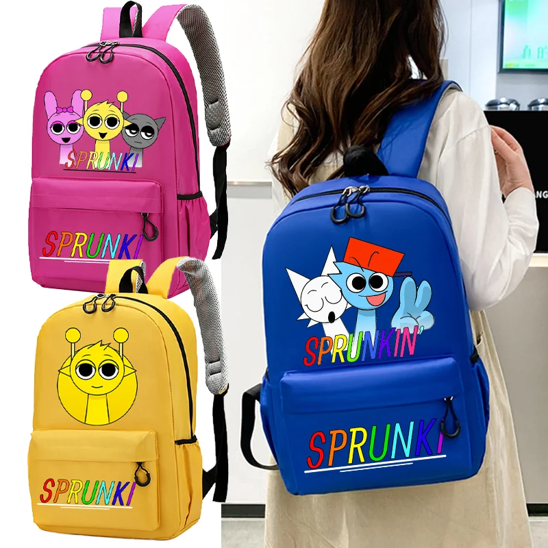 Sprunki Waterproof Oxford Women Backpack Fashion School Bagpack Luxury Designer Boy Large Capacity Travel Shoulder Handbag Gift