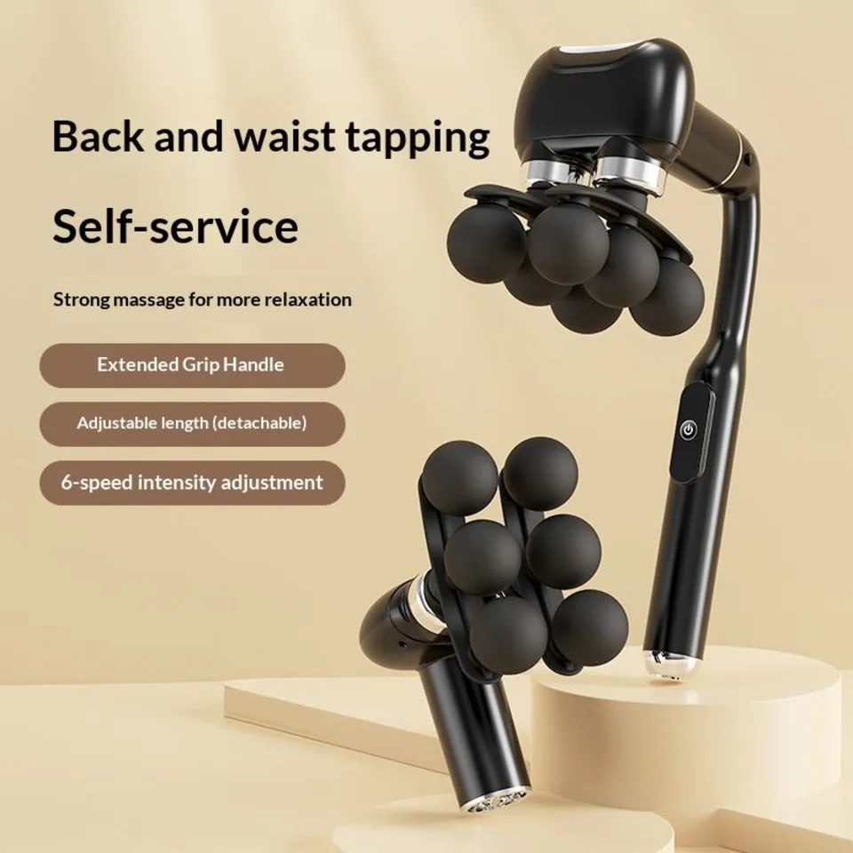 Detachable Long Handle Percussion Massager For Fitness Gym Deep Relaxation Massage Gun Electric Handheld Massager