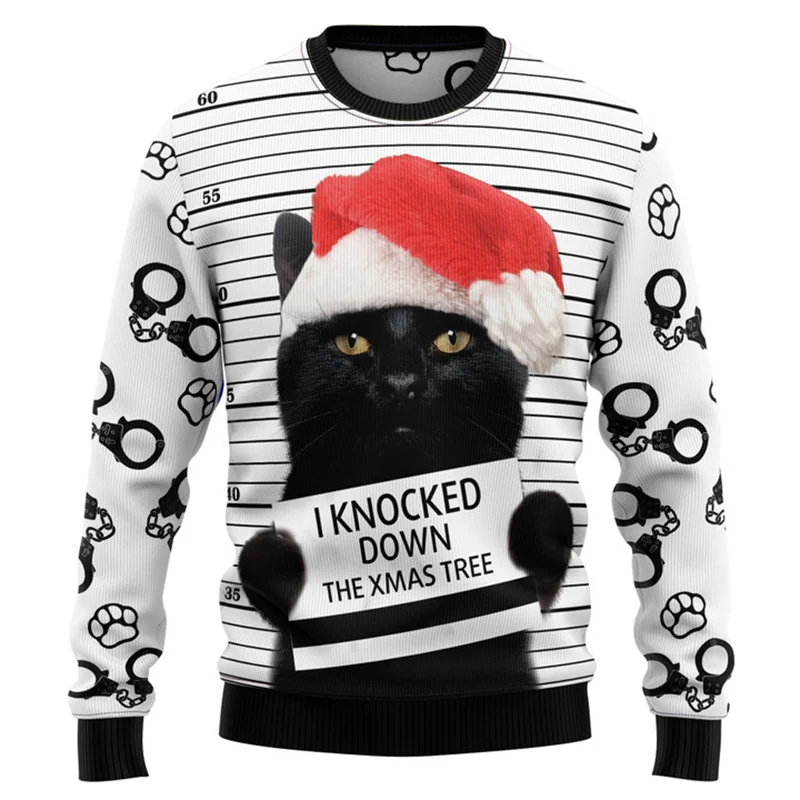 

New 3D Print Ugly Christmas Man Sweater Women Funny Santa Claus Crew Neck Sweatshirt Kids Hoodies Menswear Clothing Cardigans