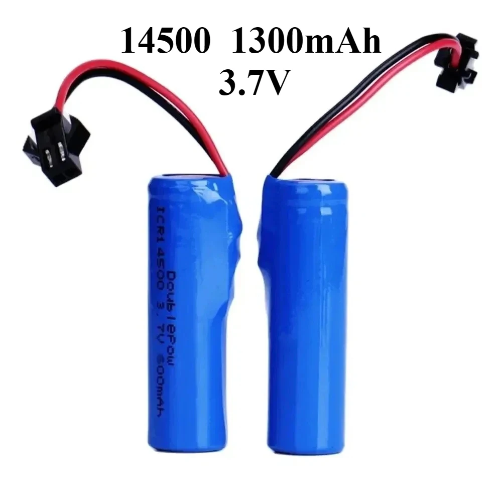 14500 3.7V 1300mAh Lipo Battery SM-2P Plug for JJRC C2 D828 RC Stunt Dump Car Parts