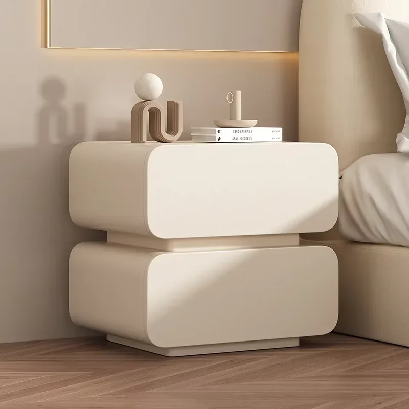 Bedroom or living room household small modern simple solid wood bedside locker cream bedside table