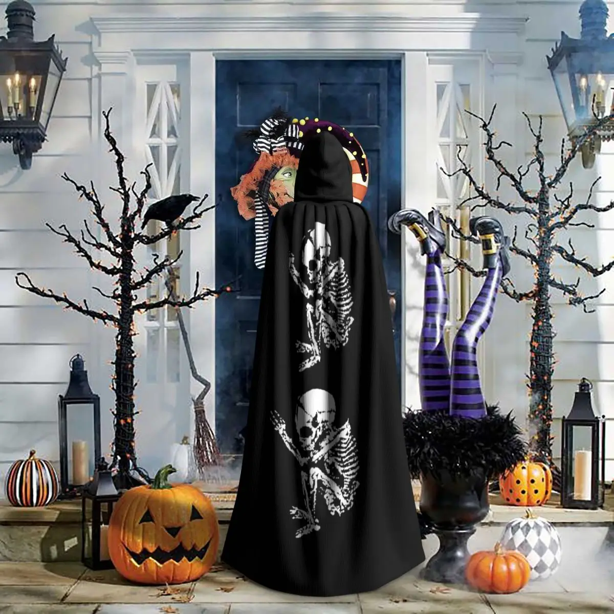 

Cannibal Corpse Metal Skateboard Long Hooded Cloak Witch Medieval Costume Cosplay Cape HalloweenVampire Adult Unisex