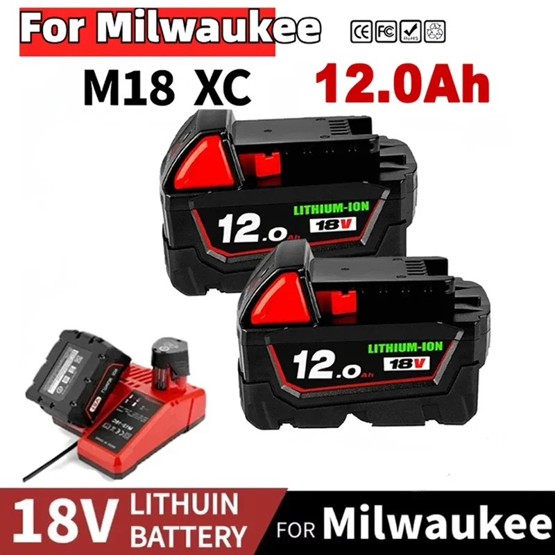 2024 New Milwaukee M18 48-11-1815 48-11-1850 2646-20 2642-21ct service M18 battery positive charger 18V 9000mAh/12000mah