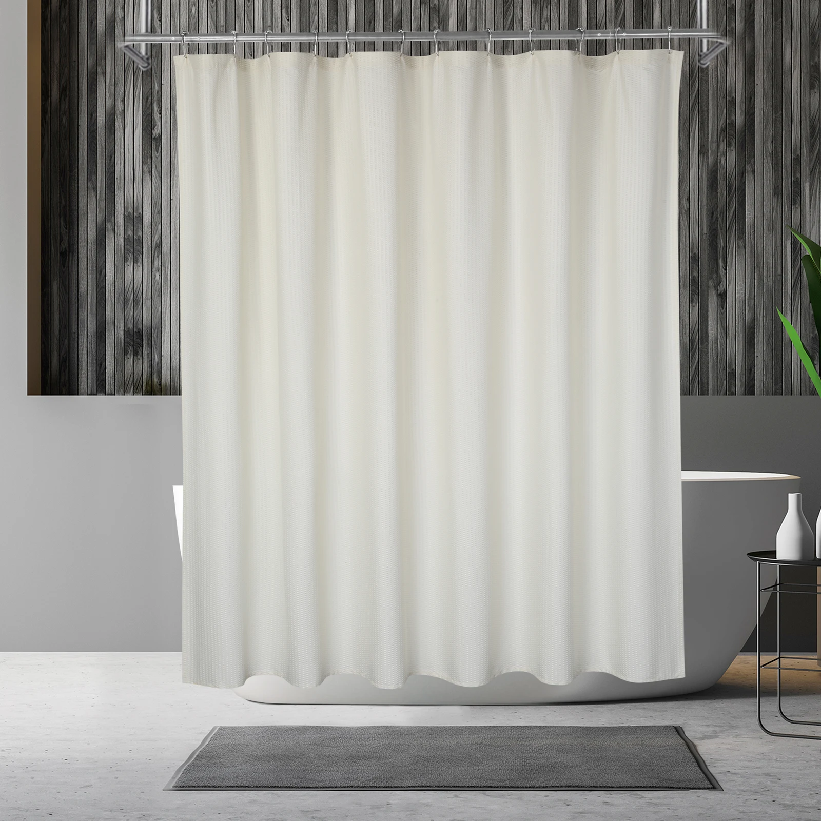 Tenda o fodera per doccia in microfibra con motivo a nido d’ape – resistente all’acqua, morbida, durevole, lavabile in lavatrice, con occhielli antiruggine, qualità moderna da hotel, dimensioni 72x72