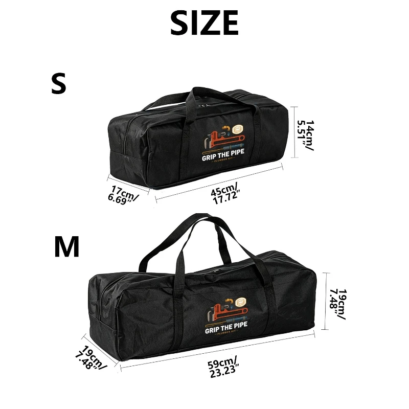 Multifunctional Large Capacity Plumber Tool Organizer Bag Reinforced Hard Bottom Work Bag for Plumbing Repair Maintenance