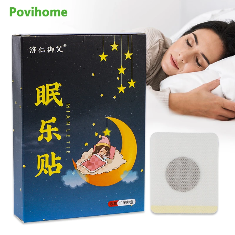 15Pcs/box Wormwood Sleeping Patch Insomnia Treatment Soothing Medical Plaster Sleep Aid Stickers Chinese Medicines Beauty Health
