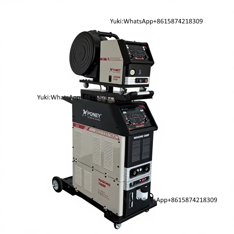 Industrial MIG Welding Machine 500DP Amp Stainless Steel Aluminum Double Pulse 3P-400V Welding Machine Belt Wire Feeder