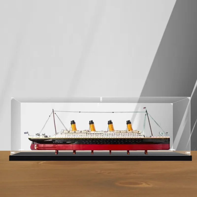 10294 for Titanic Acrylic Display Box for Building Block Model Dust Cover Toy Storage Box