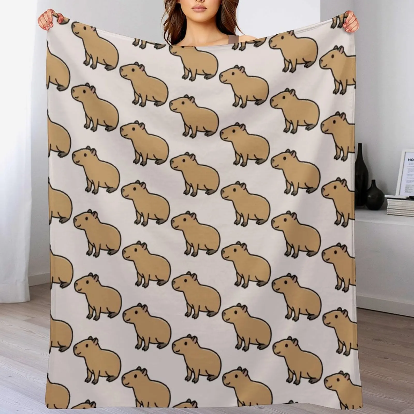 Capybara Throw Blanket Summer Beddings Soft Plush Plaid Sofas Blankets