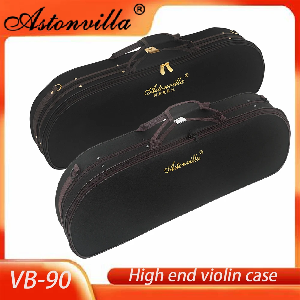 AstonVilla 4/4 Violin Case Oxford Violin Storage Box Violin Protector Bag Built in Hygrometer Violin Parts & Accessories VB-90