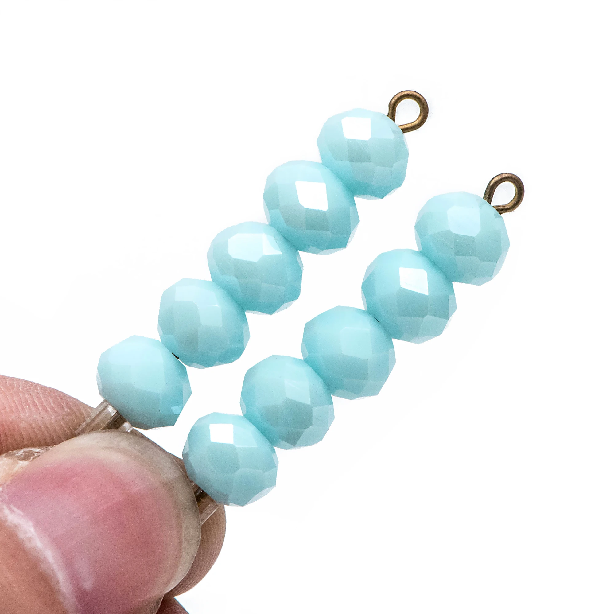 

Rondelle Crystal Glass Faceted Beads 6x8mm Opaque Turquoise Blue - (BZ08-138)/ 70pcs