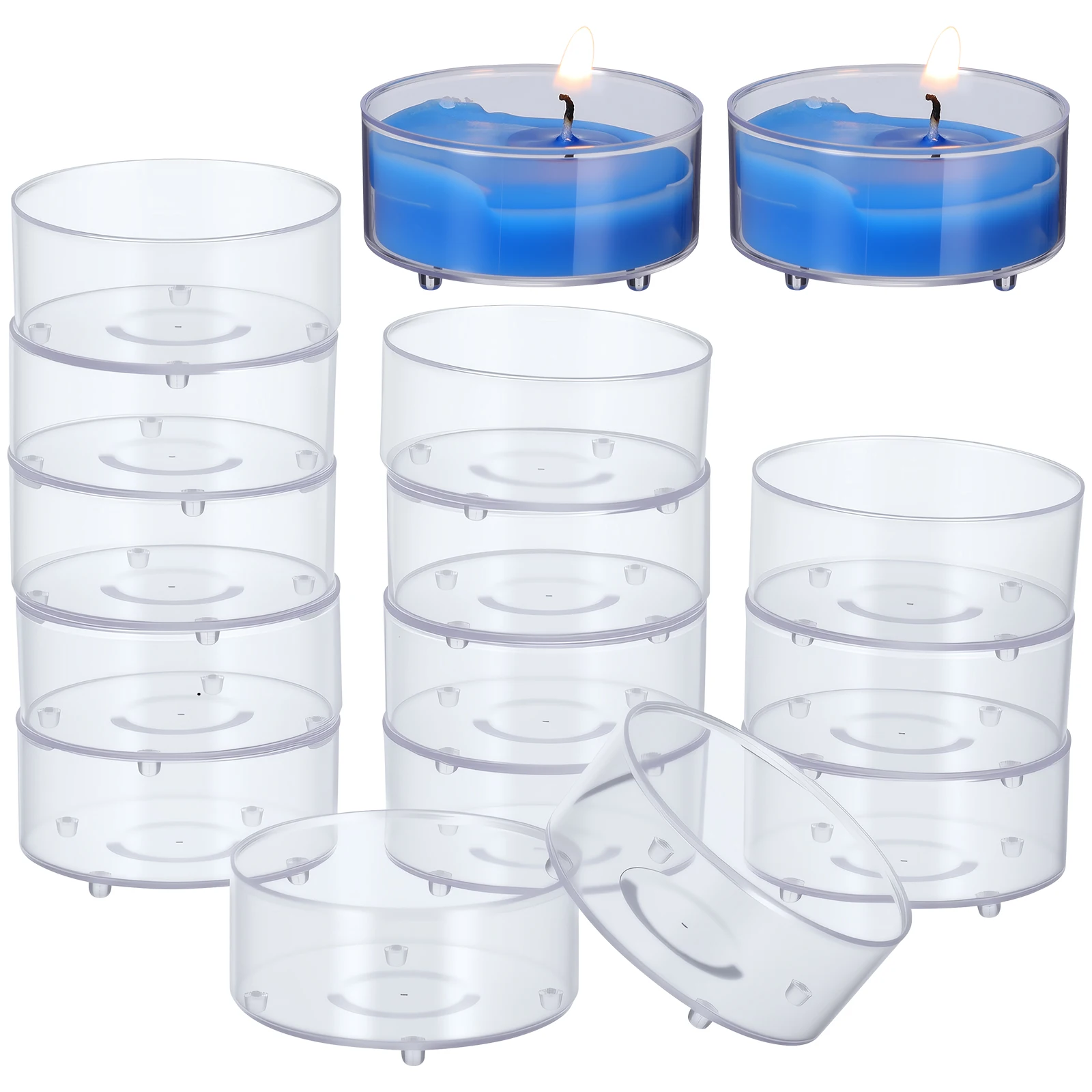

100 pcs Plastic Holder Clear Cup Heat Resistant Steady Base Fits All Sizes Shapes For Home Temple Church Use Led