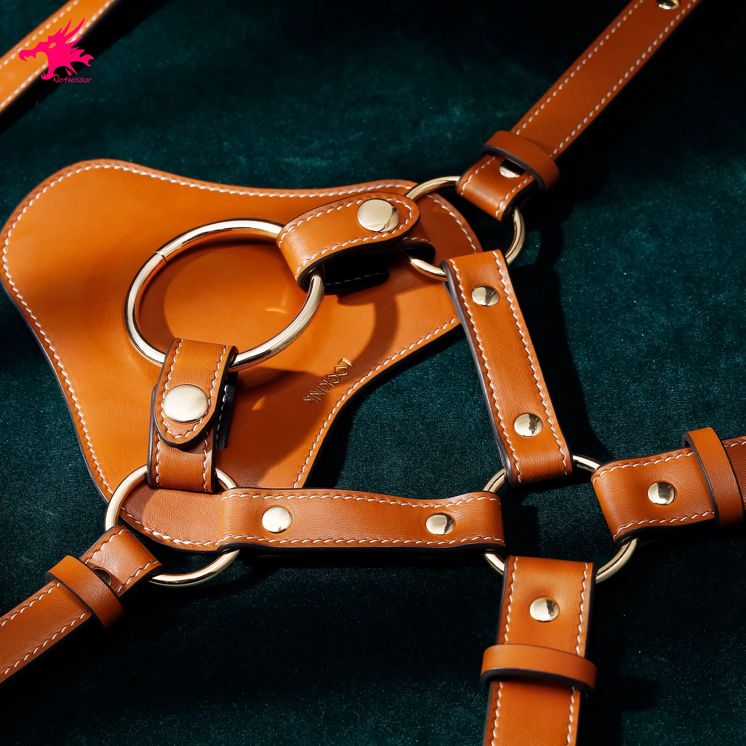 Nothosaur حزام على واقعية دسار السراويل لقضبان اصطناعية مع حلقات رجل قضيب جلدي تسخير حزام ألعاب الكبار الجنس لعب #3