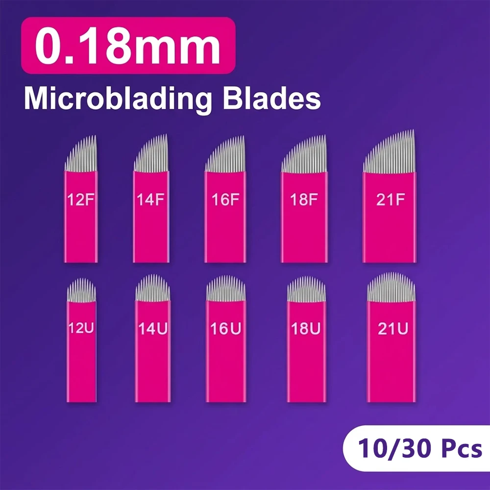 10/30 Pcs Microblading Needles Tebori Blades Tattoo Needles 0.18mm Manual Eyebrow Blades For Embroidery Manual Tattoo Pen