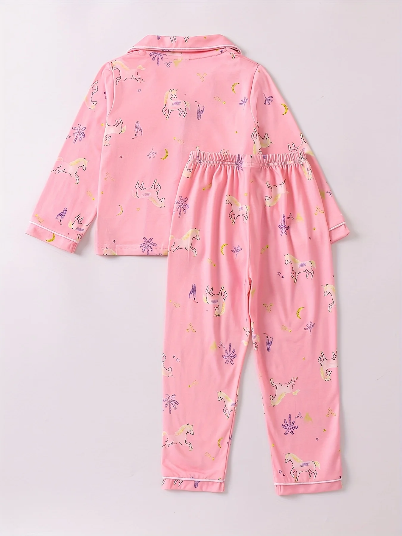 Autumn Girls 2PCS Clothing Set Comfortable Feeling Unicorn Pattern Girls Sweatpants Clothes Set Pajamas