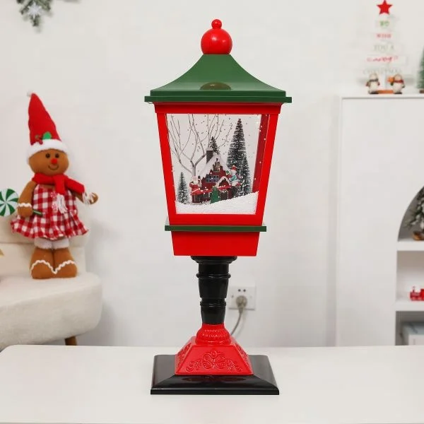 Red indoor snow scene lamp post christmas decoration home holiday decoration lamp pole lamp