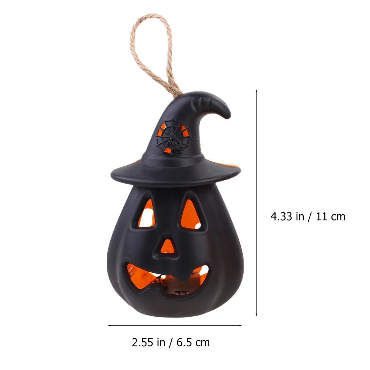 

2Pcs Halloween Pumpkin -Like Lamps Long-Lasting Durable Plastic Safe Festival Decoration Day Ornament Black