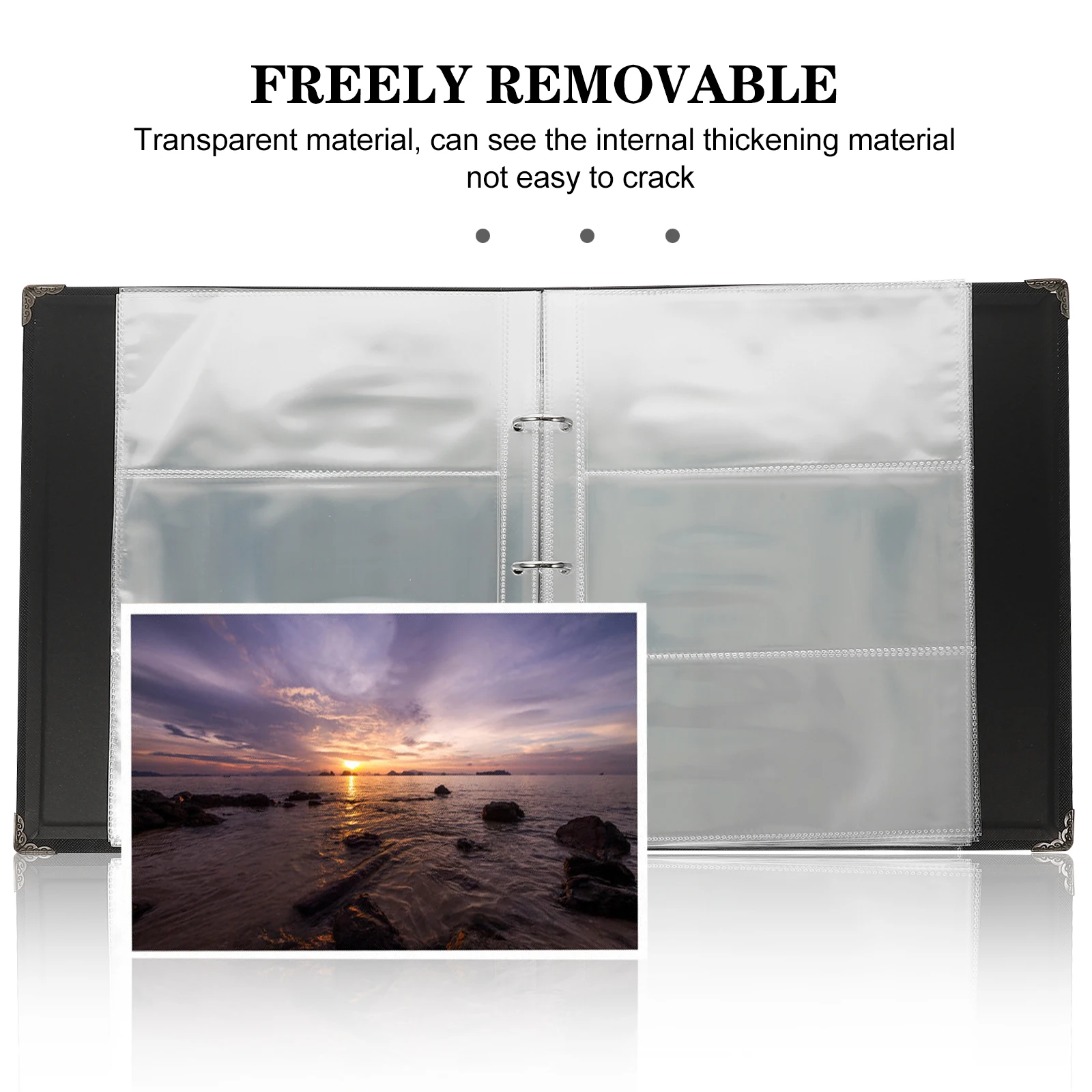

Photo Album Self Adhesive Pages Pockets Pictures Albums Refill Reusable Plastic Waterproof ID Credit Gift