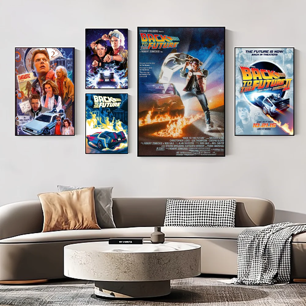 العودة إلى ملصق ورقة بيضاء لفيلم المستقبل ، ملصق عالي الجودة ، فن جداري ، رسم لغرفة الدراسة ، ديكور جداري ، 1 ، 2 ، 3 #1