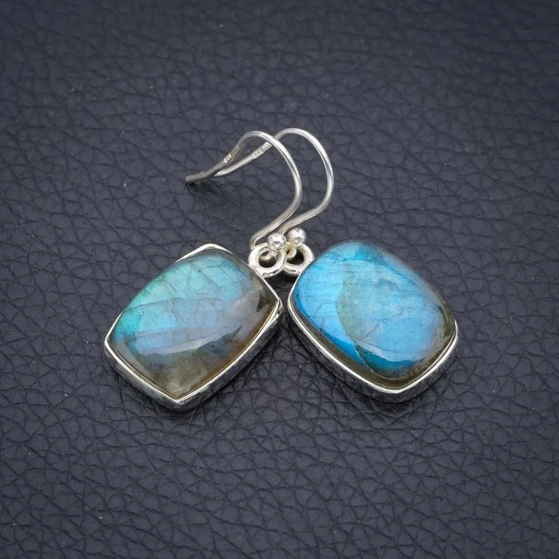 

StarGems Labradorite Handmade 925 Sterling Silver Earrings 1.25" F5778