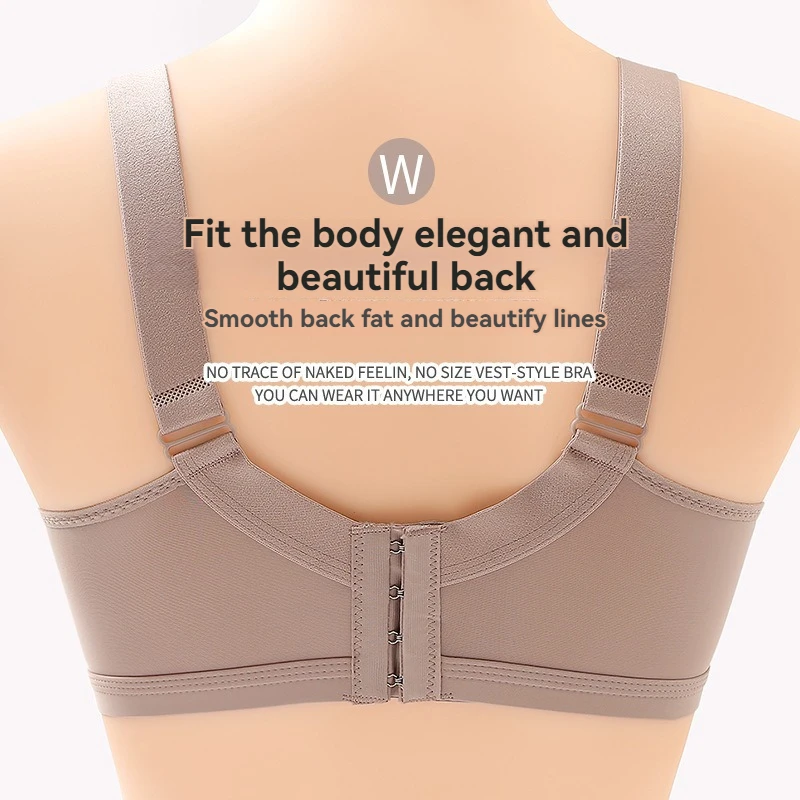 Women comfortable gathering underwear thin section comfortable breathable non-steel ring large size adjustable bra image 4