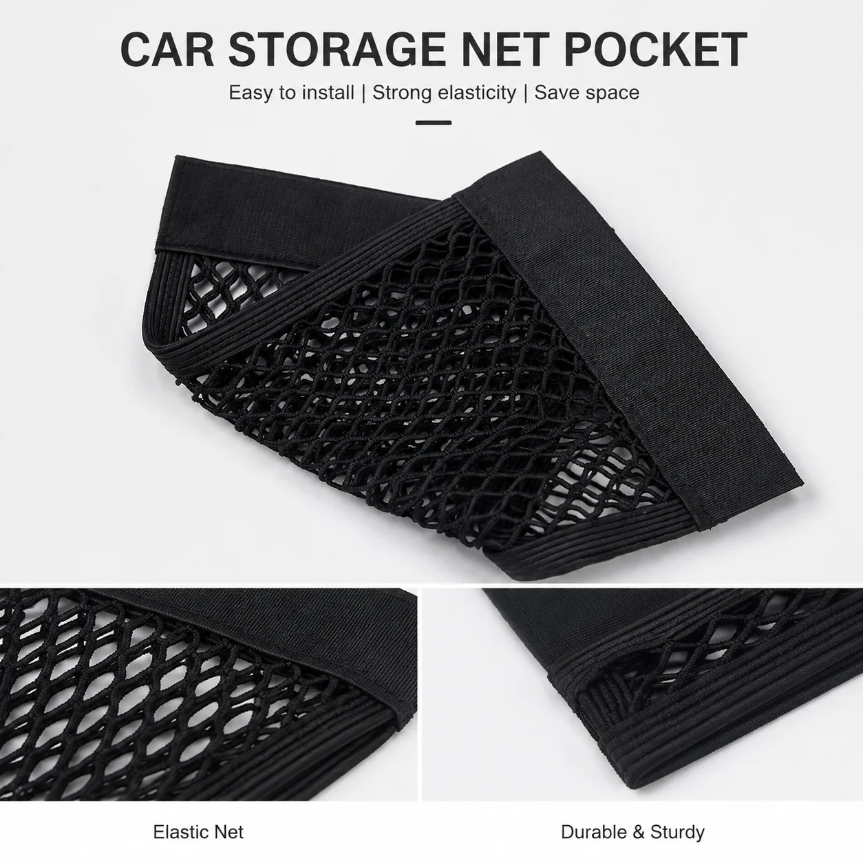 Car Trunk Storage Net Elastic Mesh Cargo Organizer Flexible Space Saving Car Interior Accessories