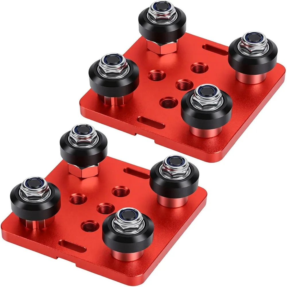 2pcs set Lightweight Design Aluminum Extrusion Pulley POM Wheels Red V Groove Gantry Plate Durable Aluminum Alloy Slot Plate
