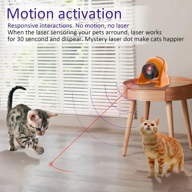 Interactive Cat Laser Toys Motion Acticated Responsive Interactions Mix Fast & Slow Laser Game Cat Playing Laser Pointer Toy