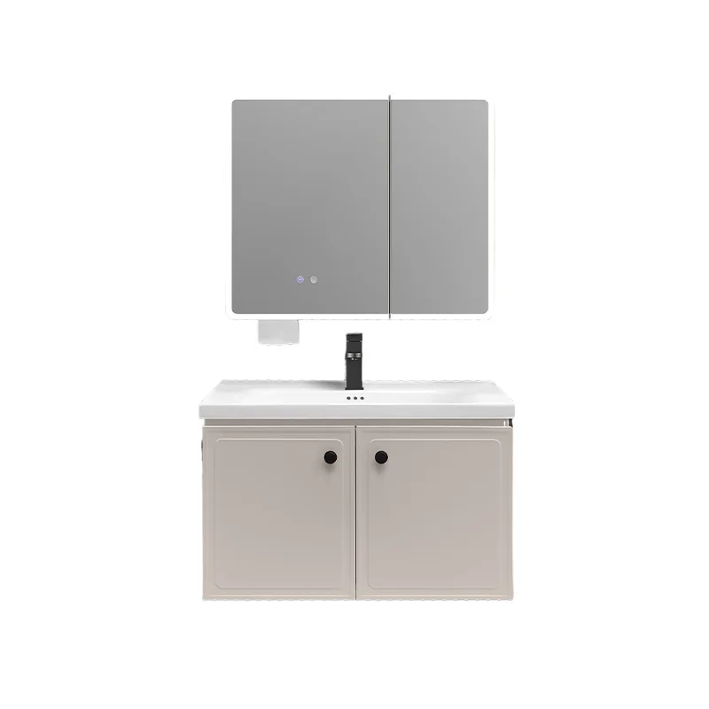 

French Stainless Steel Door Panel Intelligent Anti-Fog Light Emitting Diode Mirror Cabinet Multi-layer Locker