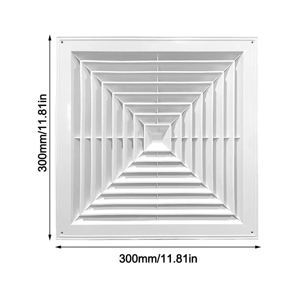 New Plastic Air Vent Grille White Square Duct Heating Vents Silent Operation With Flaps Ventilation Cover Bathroom